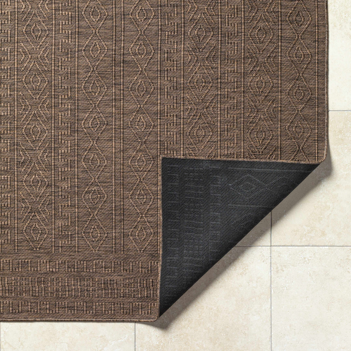 Nuela Dark Brown Area Rug - Clearance