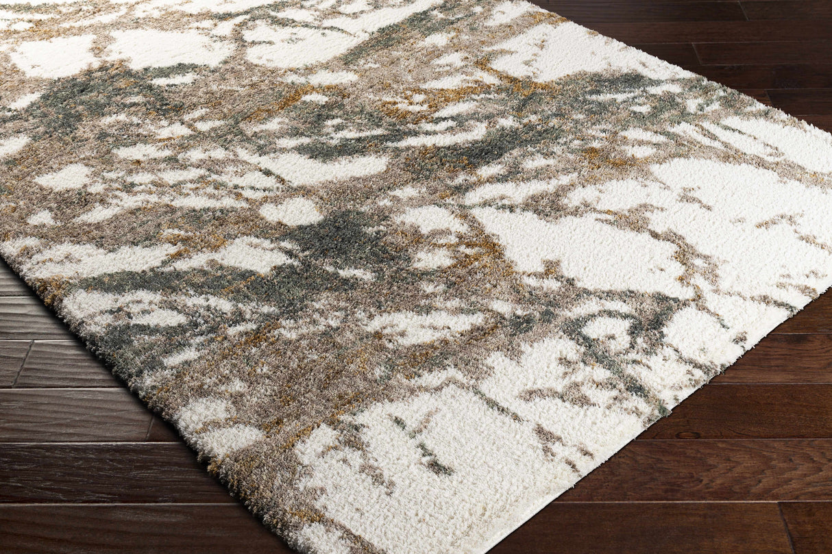 Ngunnawal Cream/Brown Marble Plush Rug