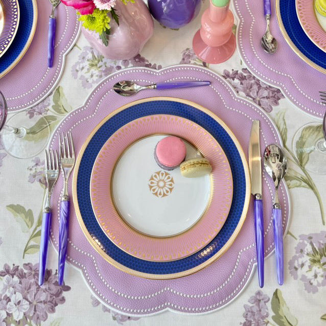 NURTURE PURPLE SCALLOPED FAUX LEATHER PLACEMAT