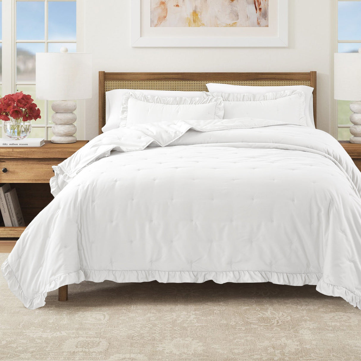 Dot Stitched Ruffled Quilt Set - Dot-Ruffled Collection