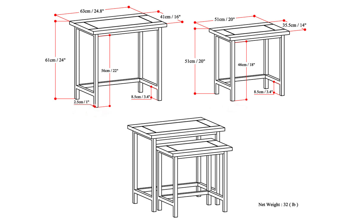 Skyler - 2 Pc Nesting Side Table - Dark