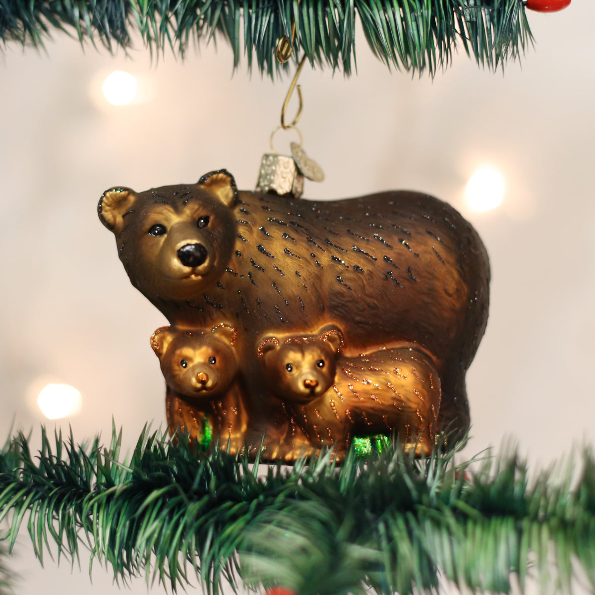 Old World Christmas Bear With Cubs Ornament