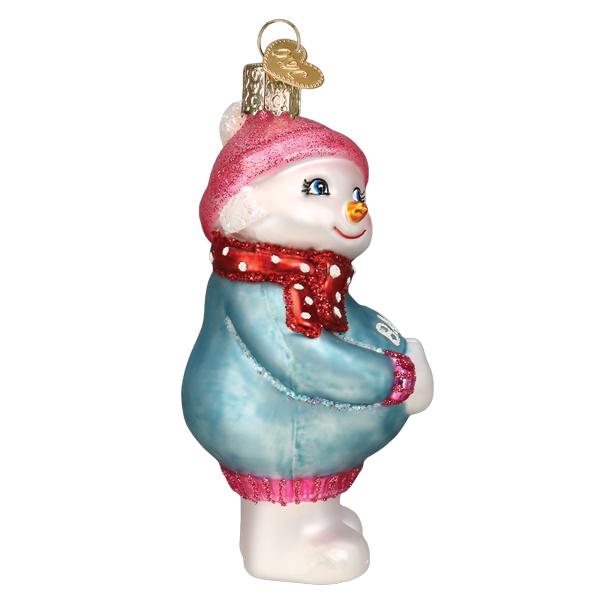 Old World Christmas Expectant Snowlady Ornament - view 5