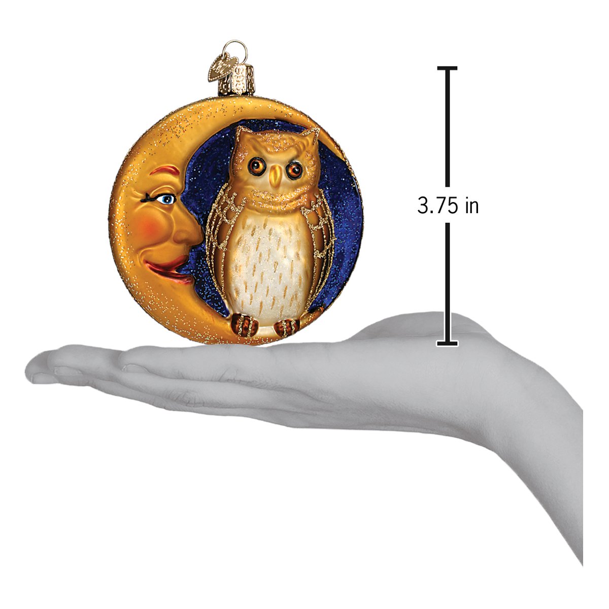 Old World Christmas Owl In Moon Ornament - view 6