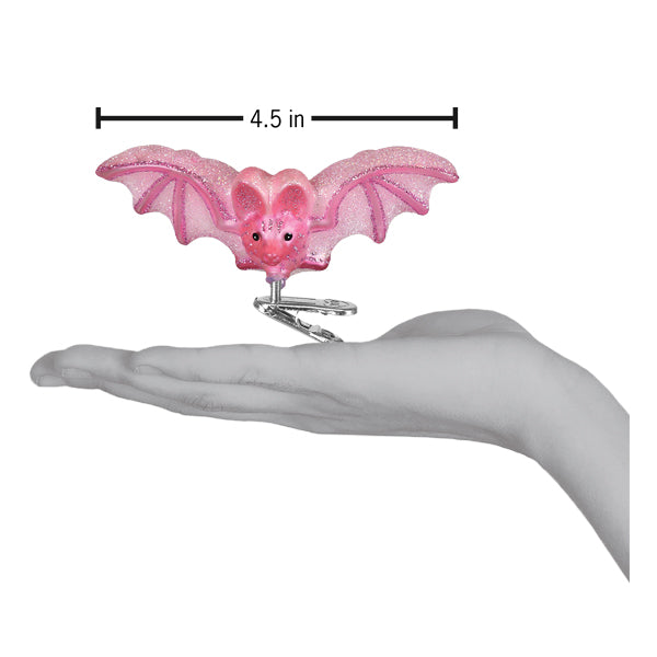 Old World Christmas Shimmering Pink Bat Ornament - view 5