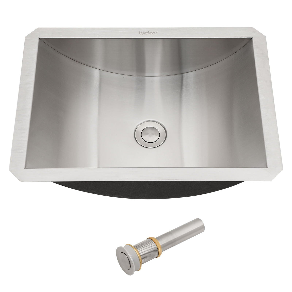 Oumuch Brushed Nickel Undermount Bathroom Sink with Pop Up Drain