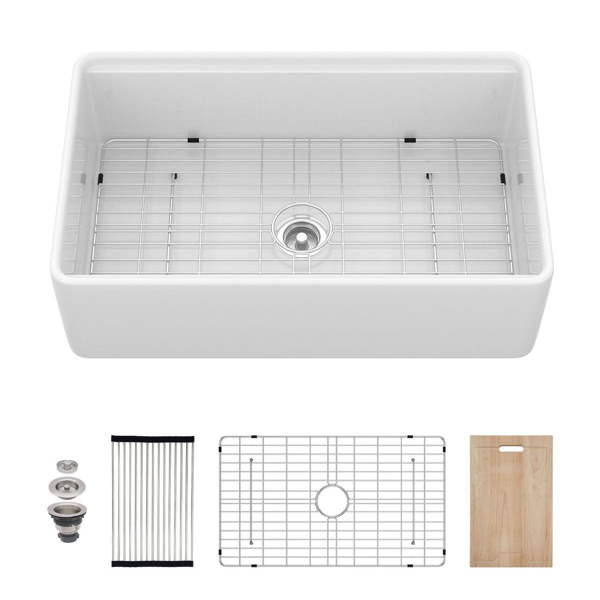 Oumuch Single Bowl Kitchen Sink Workstation with Accessories