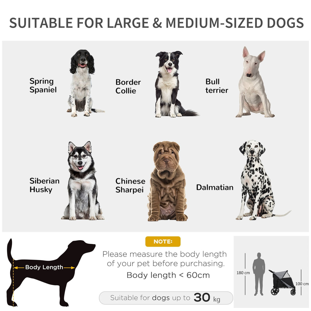 PawHut Foldable Doggy Stroller for Medium Large Dogs and Cats - view 4