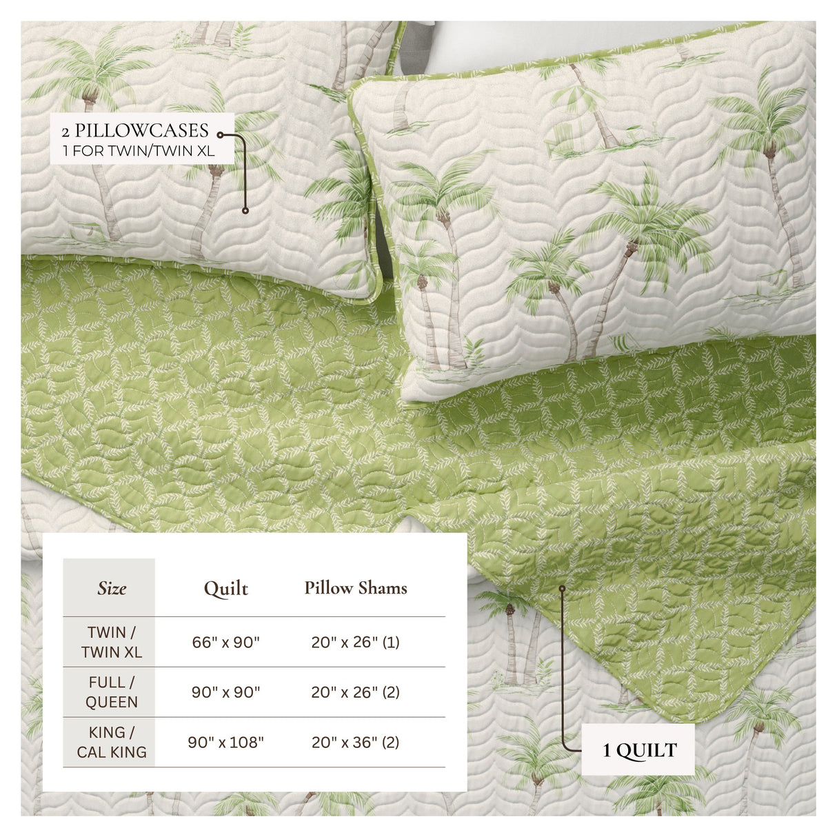 West Palm Trees Coastal Quilt Set - Coronado Collection