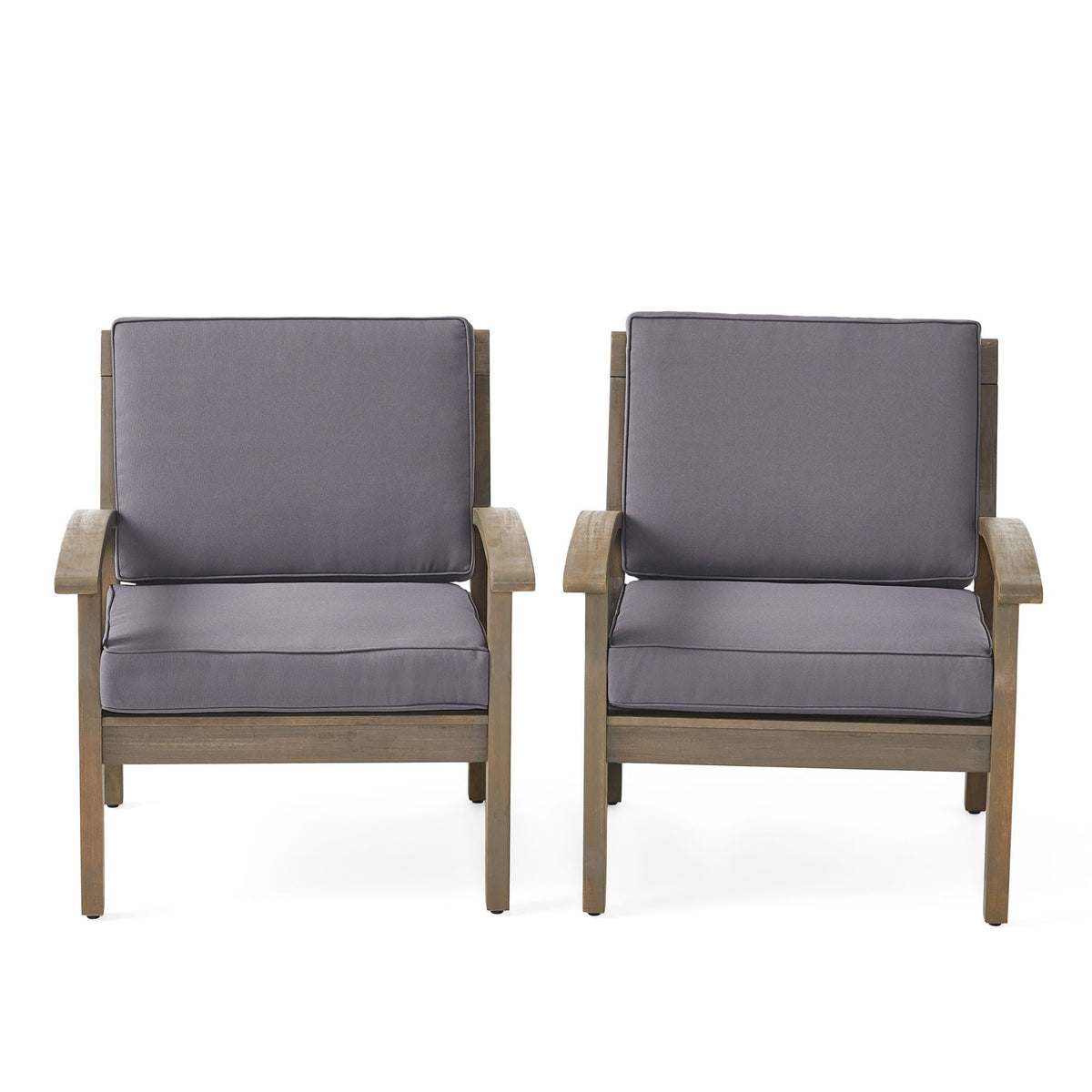 Peyton Club Chair Outdoor Seating in Dark Gray Acacia Wood
