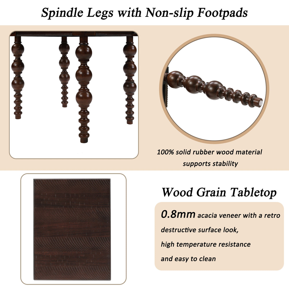 Power Growth Furniture Solid Wood End Table with Drawer in Espresso Finish - view 6