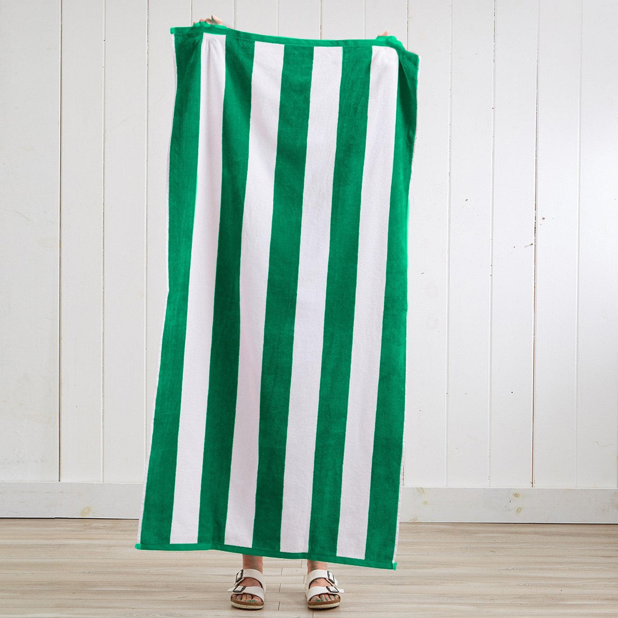Cotton Velour Cabana Stripe Beach Towel - Novia Collection