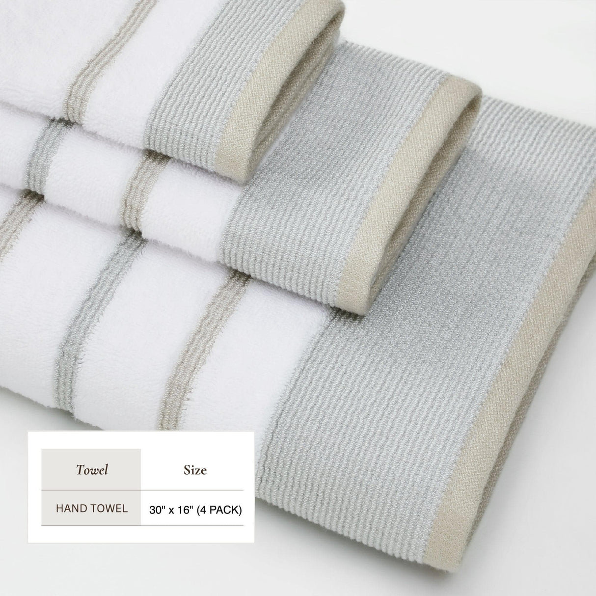 Decorative Cotton Stripe Bath Towel Set - Noelle Collection