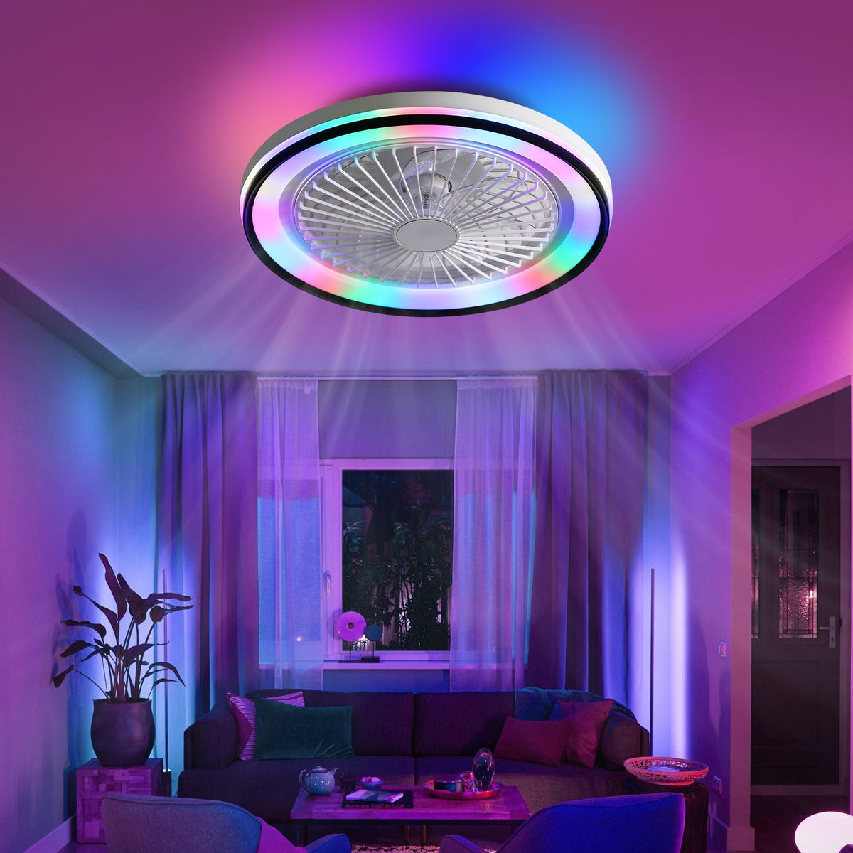RGB Dimmable LED Bladeless Ceiling Fan with Remote Control - view 2