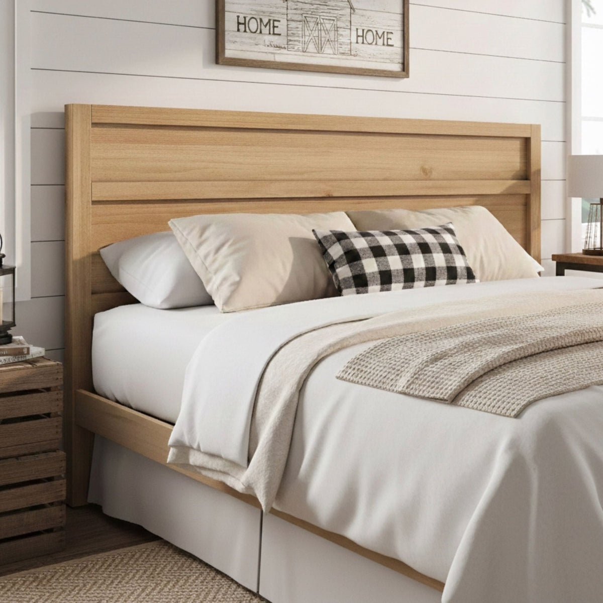 Ridgecrest Home Light Brown Panel Headboard with Horizontal Slats - view 2