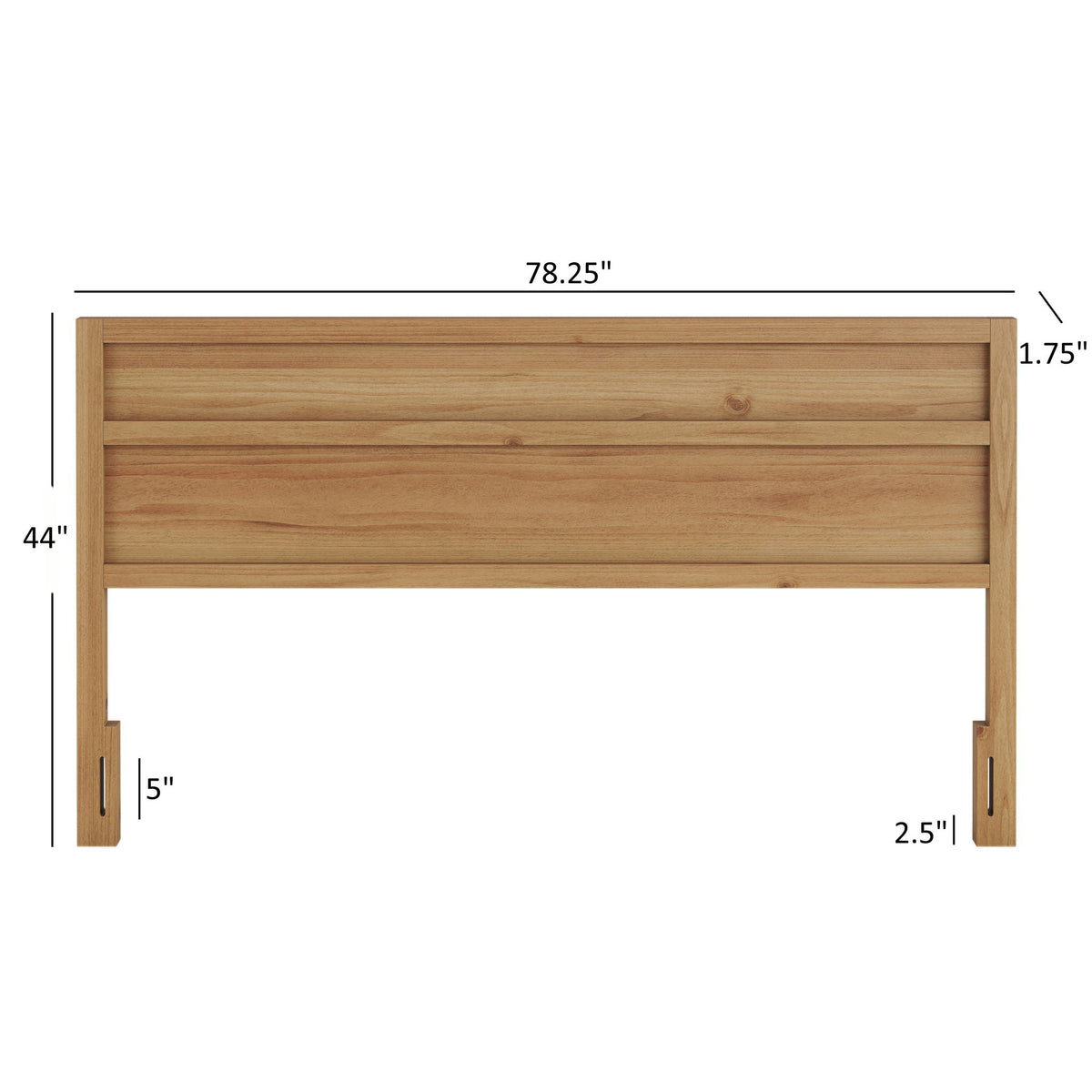Ridgecrest Home Light Brown Panel Headboard with Horizontal Slats - view 3