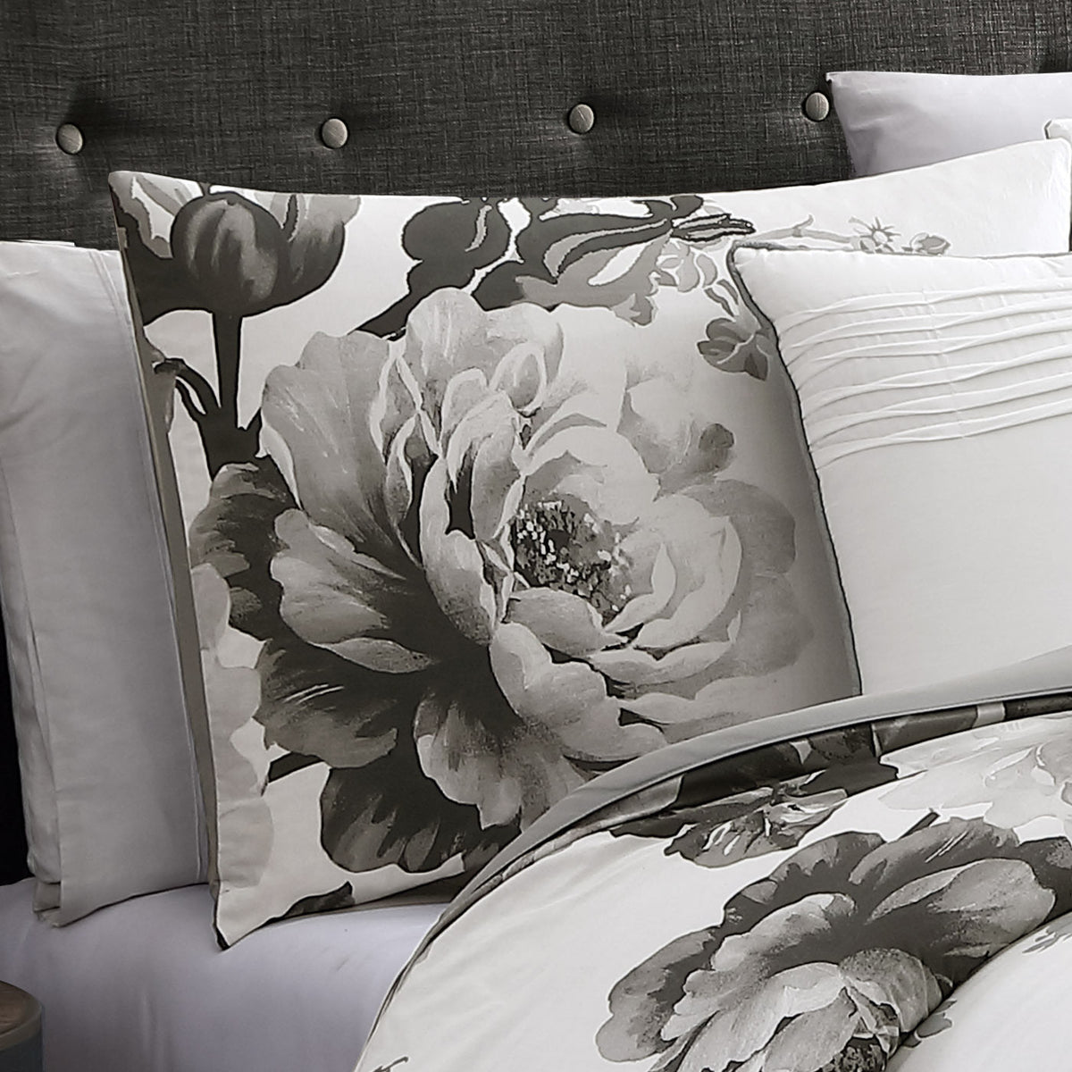 Riverbrook Home Black and White Floral Comforter Set with Reversible Backing - view 2