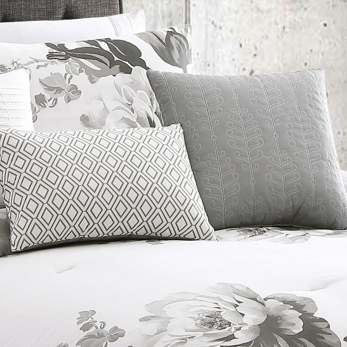 Riverbrook Home Black and White Floral Comforter Set with Reversible Backing - view 4