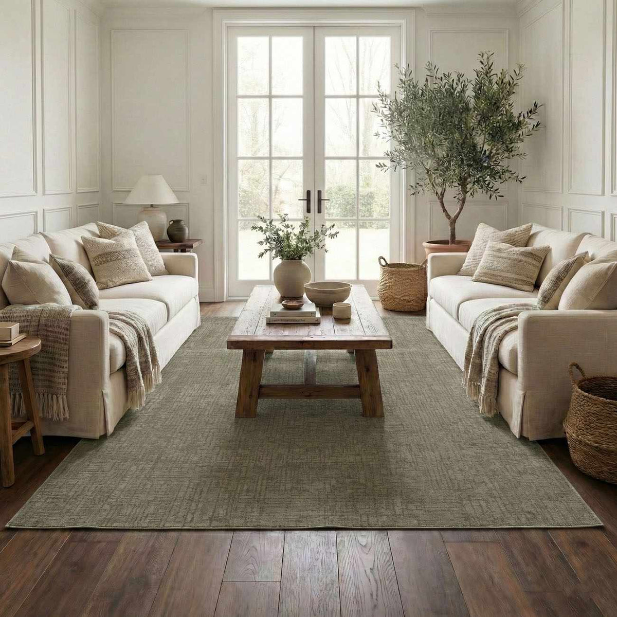 Leanna Green Washable Area Rug