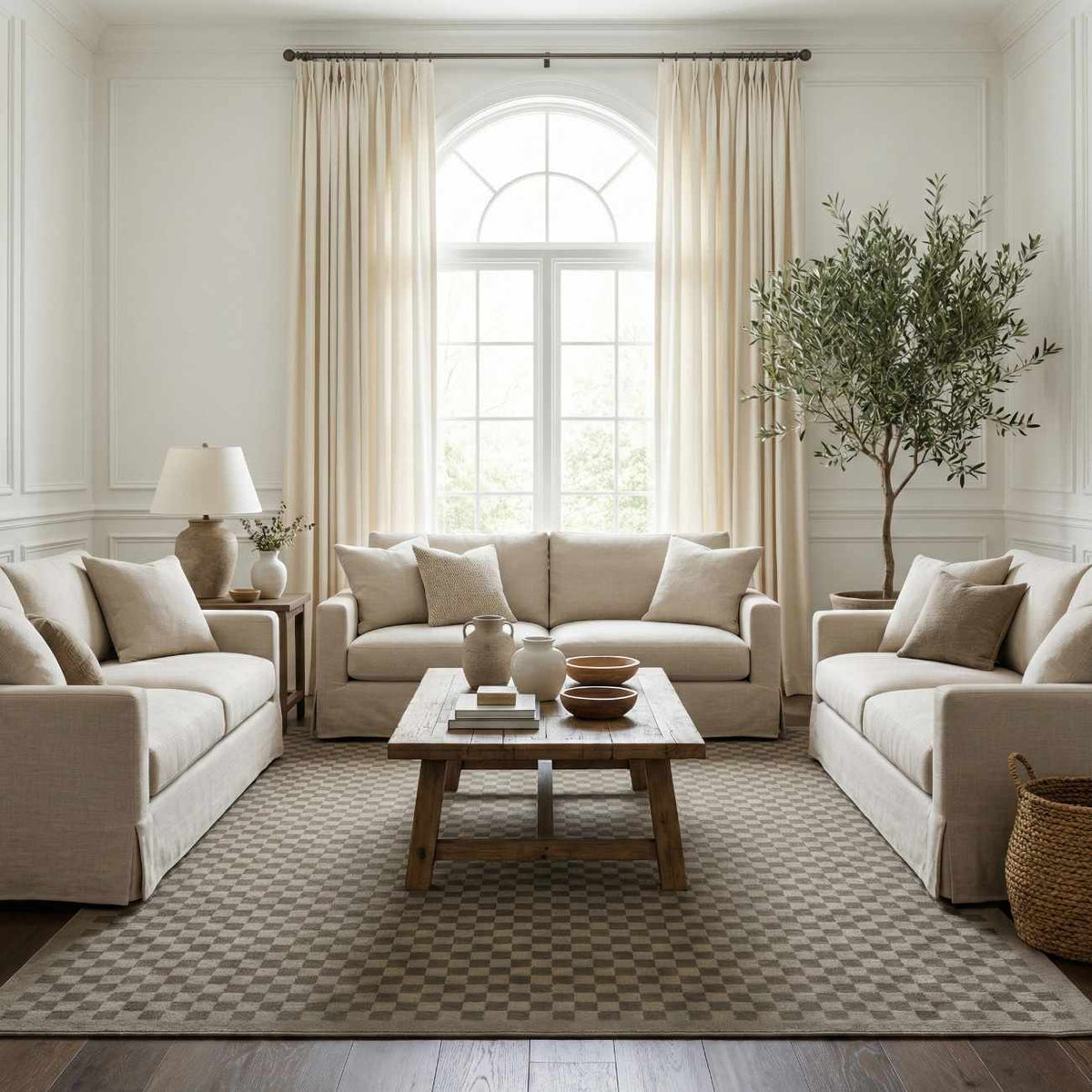 Gaiwan Olive Green Washable Area Rug