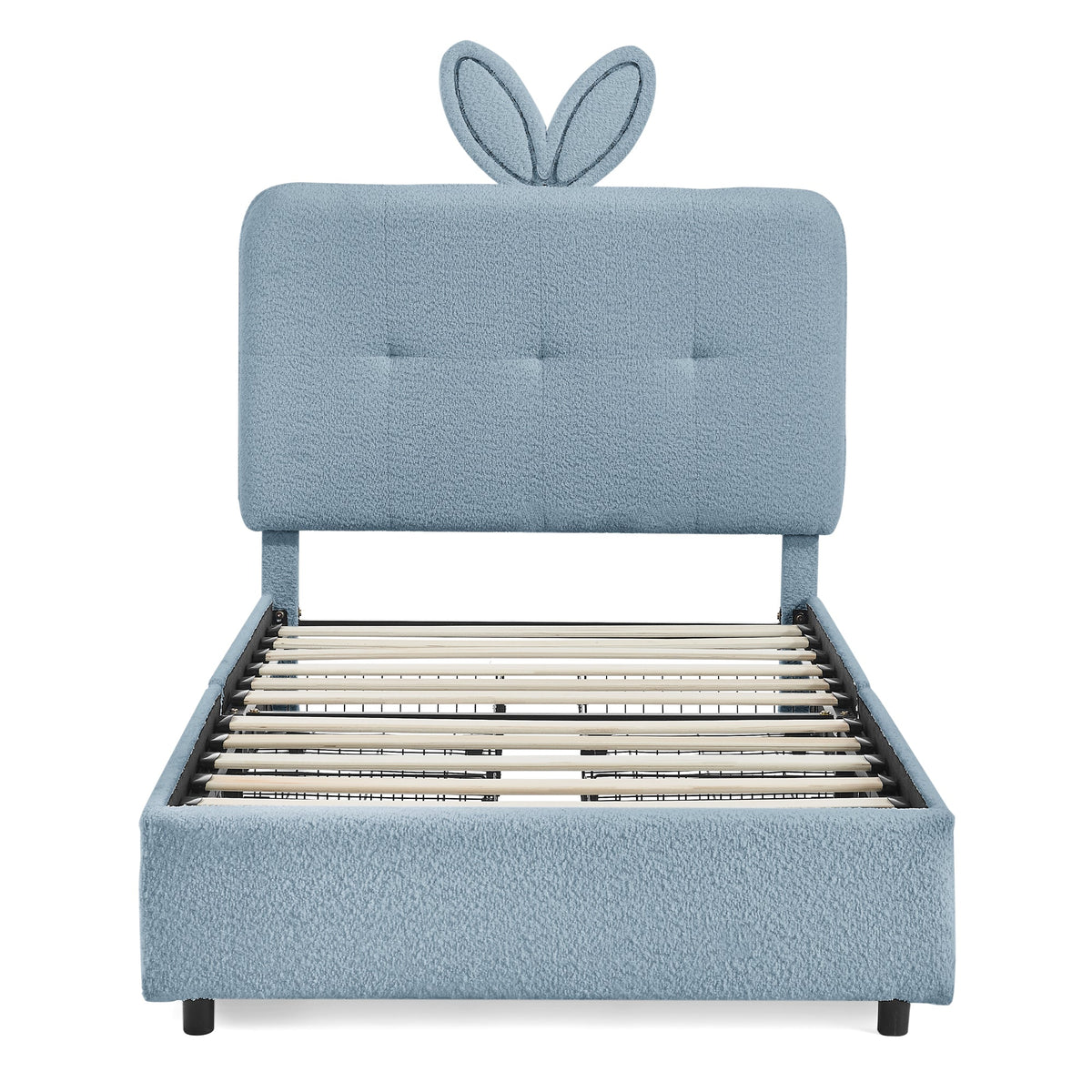 Royal Star Twin Size Kids Upholstered Bed with Rabbit Ear Headboard & Storage - view 14