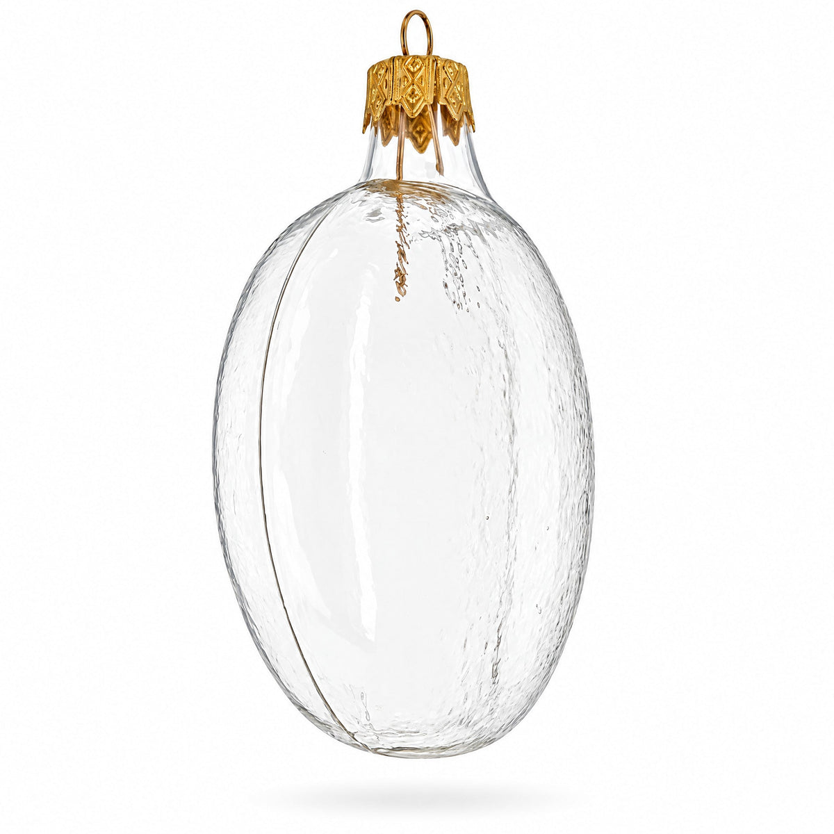 Set of 6 Clear Flat Disc Glass Christmas Ornaments 3 Inches