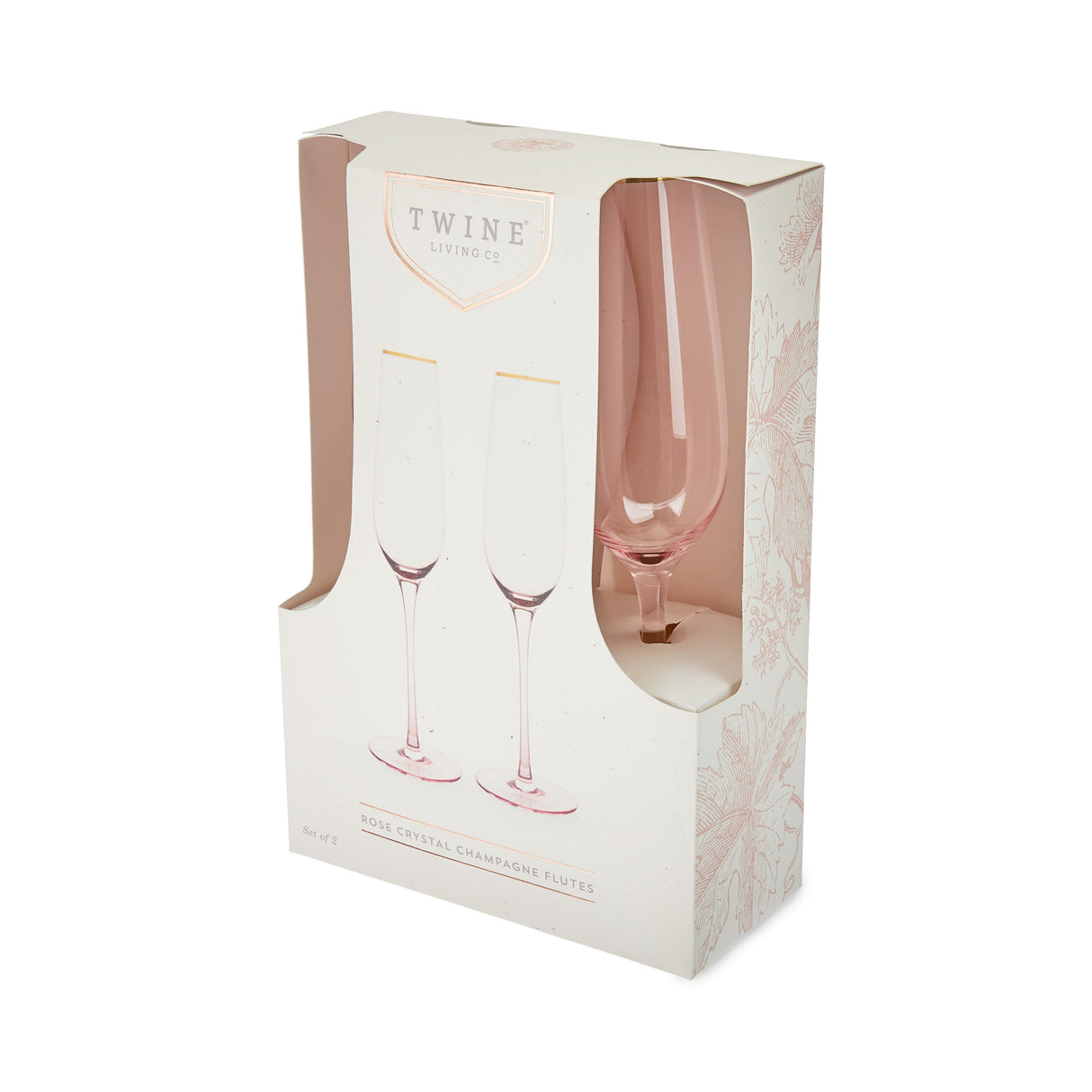 Rose Crystal Champagne Flute Set