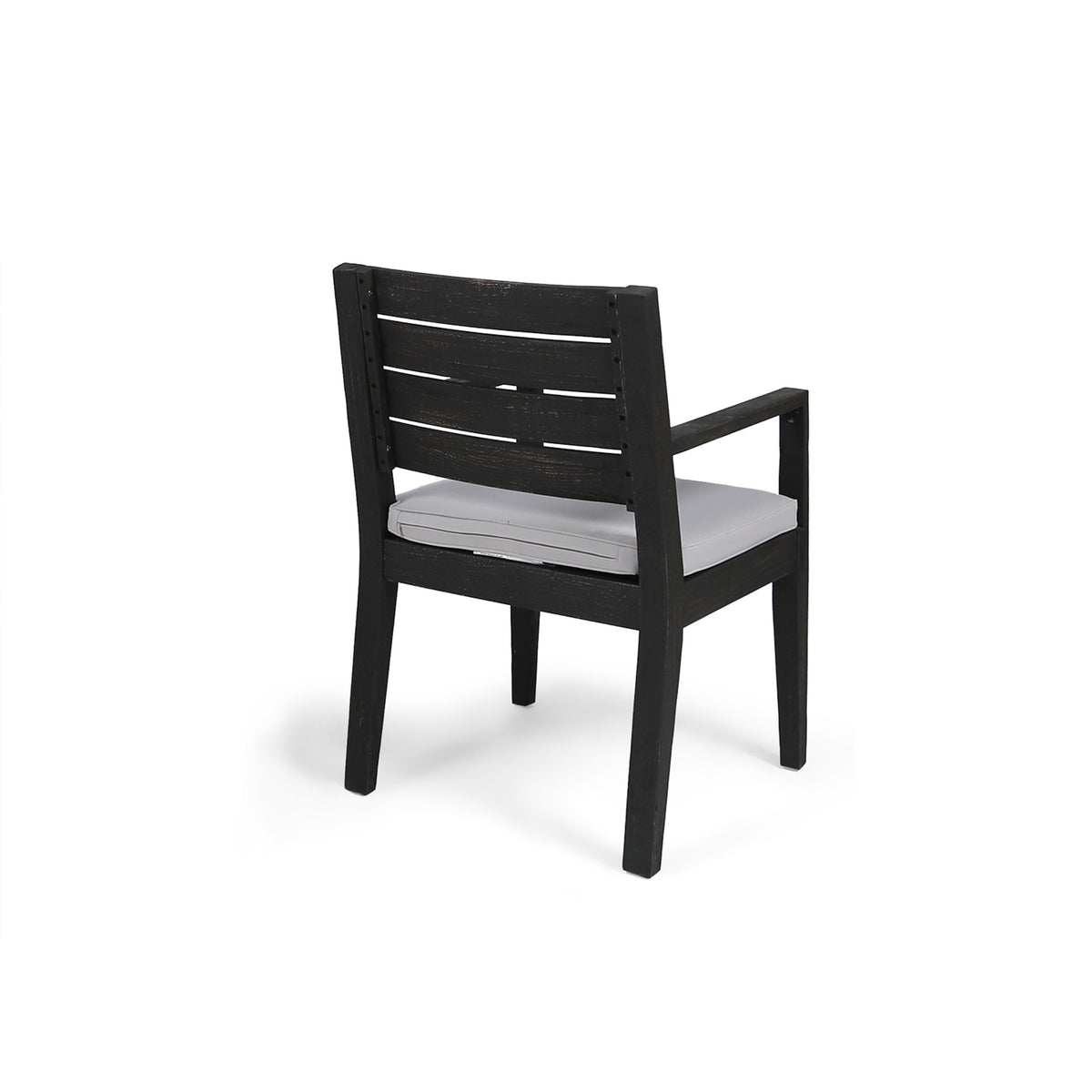 Outdoor Dining Chair Set of 2 with Curved Acacia Wood Arms
