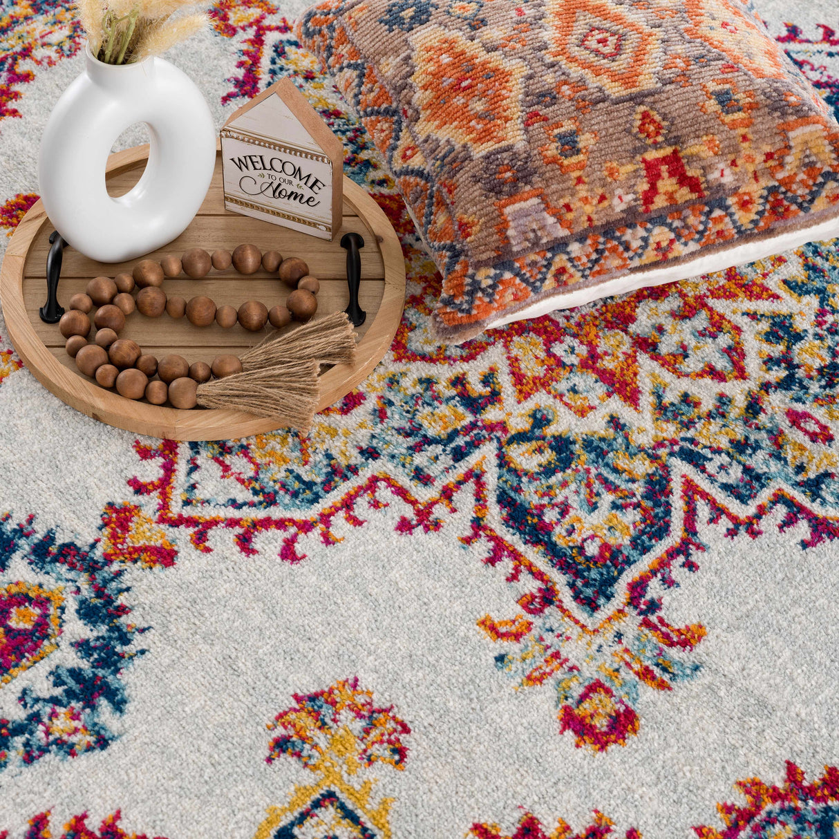 Istanbul Medallion Orange Area Rug - Clearance