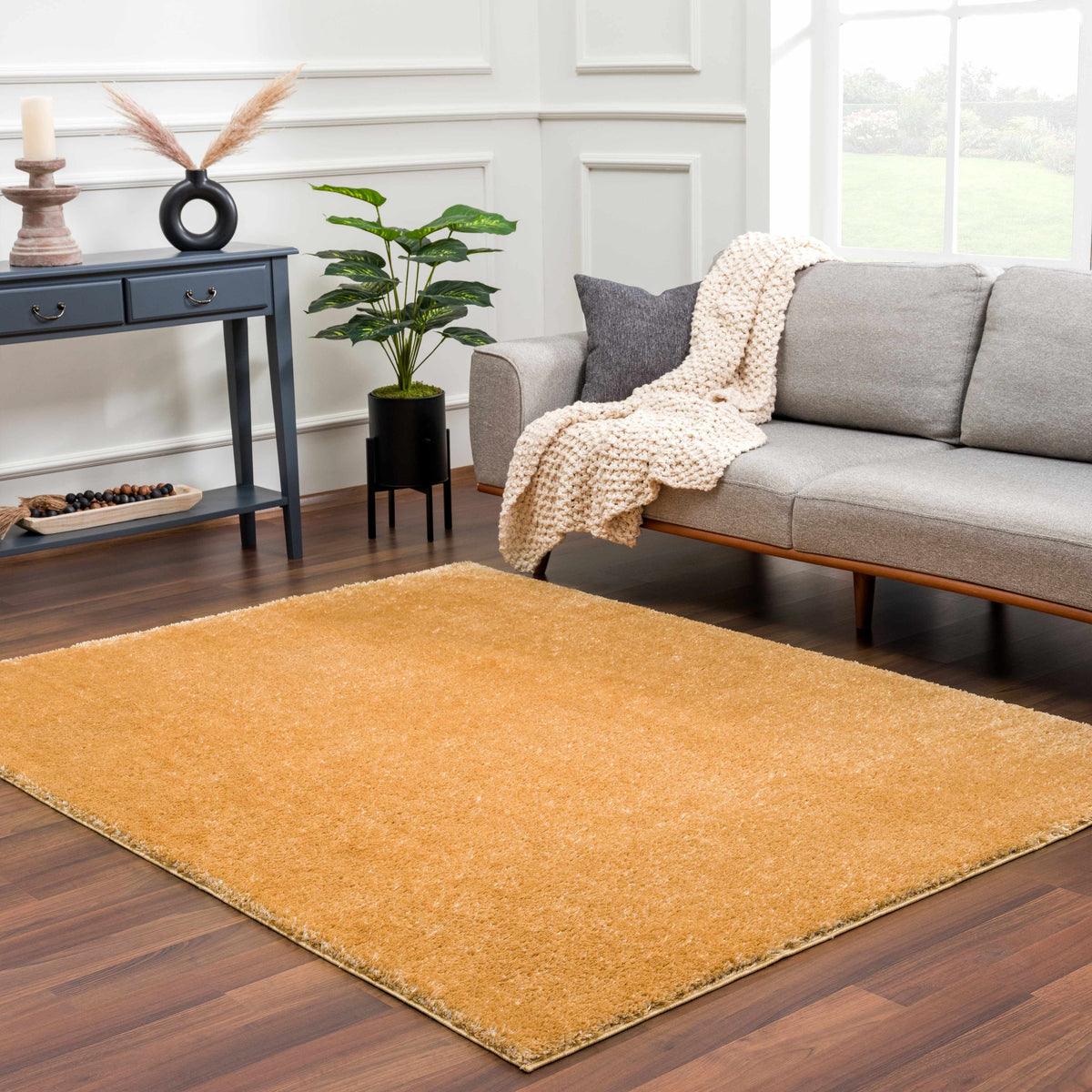 Boutique Rugs Heavenly Solid Mustard Plush Rug - view 9