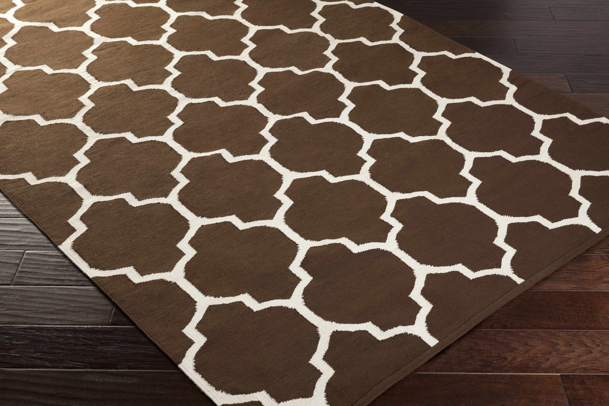Ragan Brown Trellis Cotton Rug - Clearance