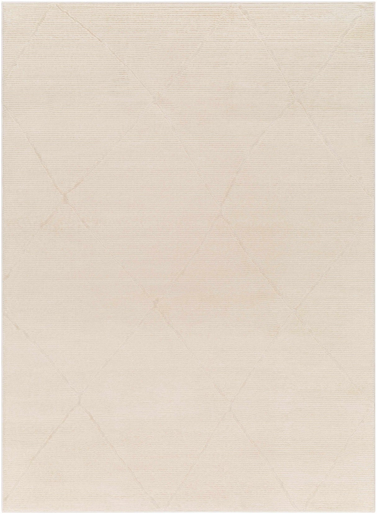 Aldis Cream Plush Textured Washable Rug