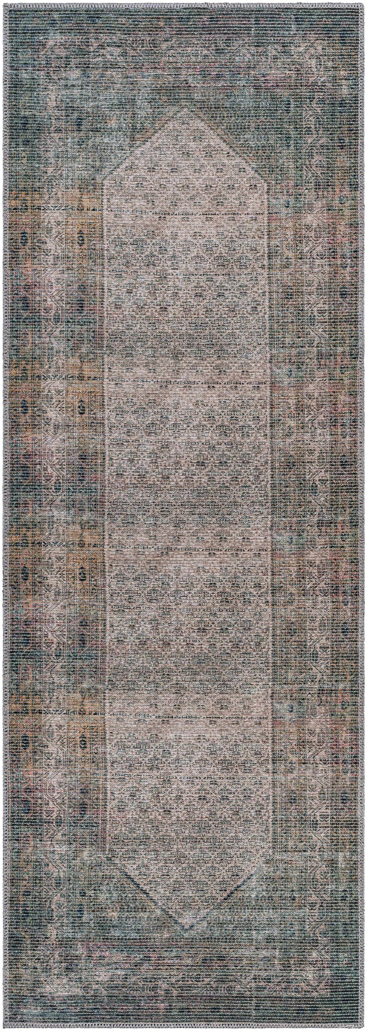 Olive Sariaya Distressed Washable Area Rug - Clearance