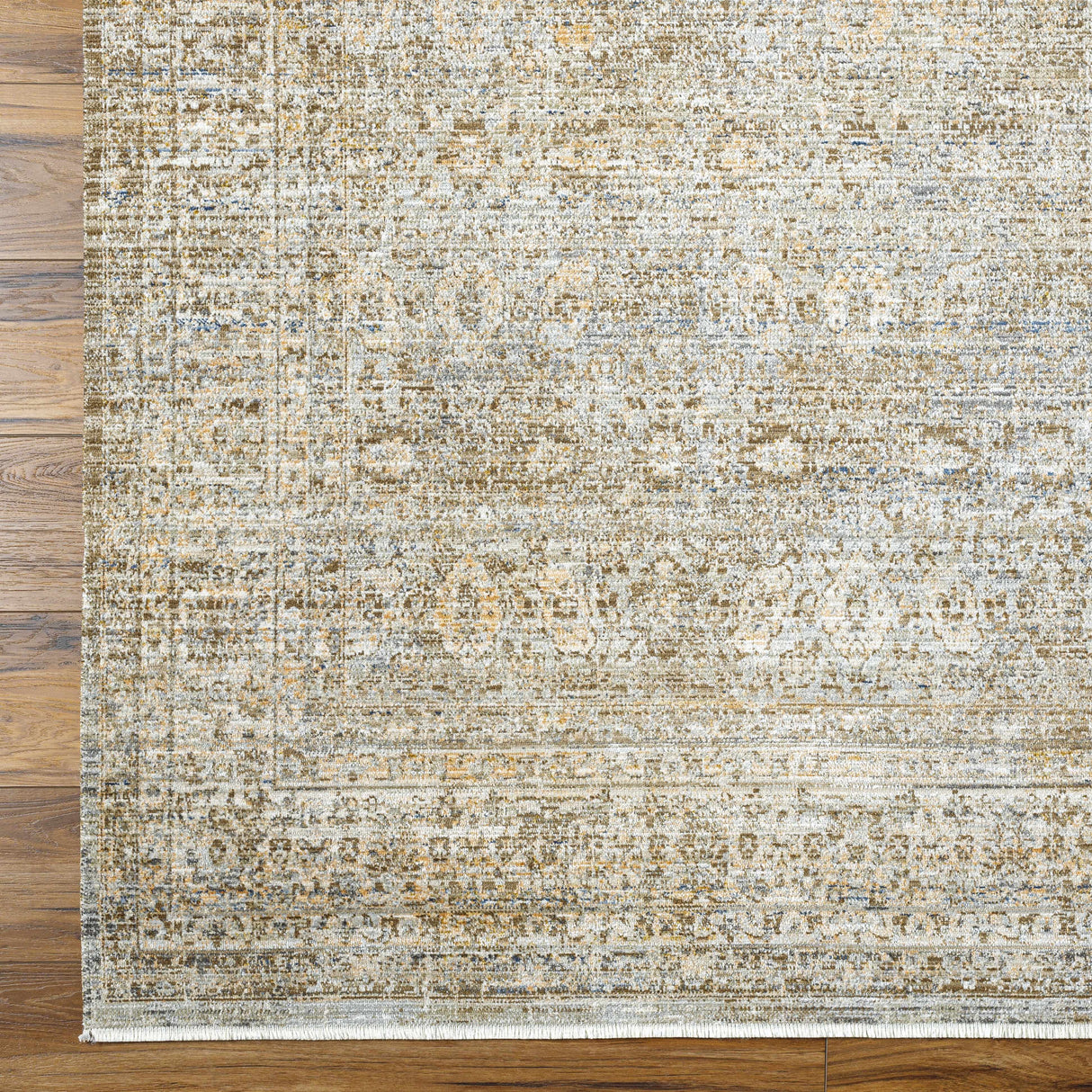Margaret Damask Sage & Gray Washable Area Rug - Becki Owens x Livabliss