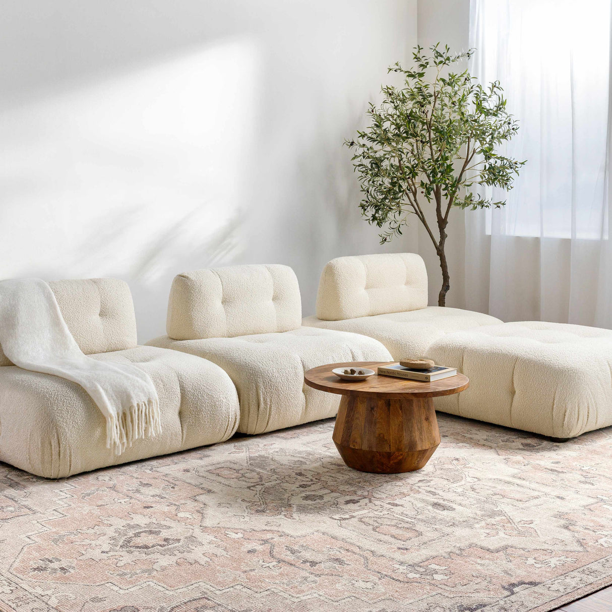 Elle Medallion Taupe Area Rug