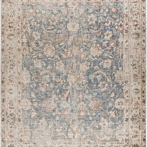Marlene Damask Beige & Navy Area Rug - Becki Owens x Livabliss