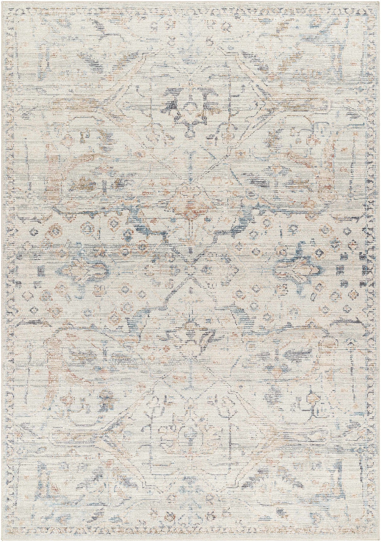 Marlene Damask Off White & Blue Area Rug - Becki Owens x Livabliss