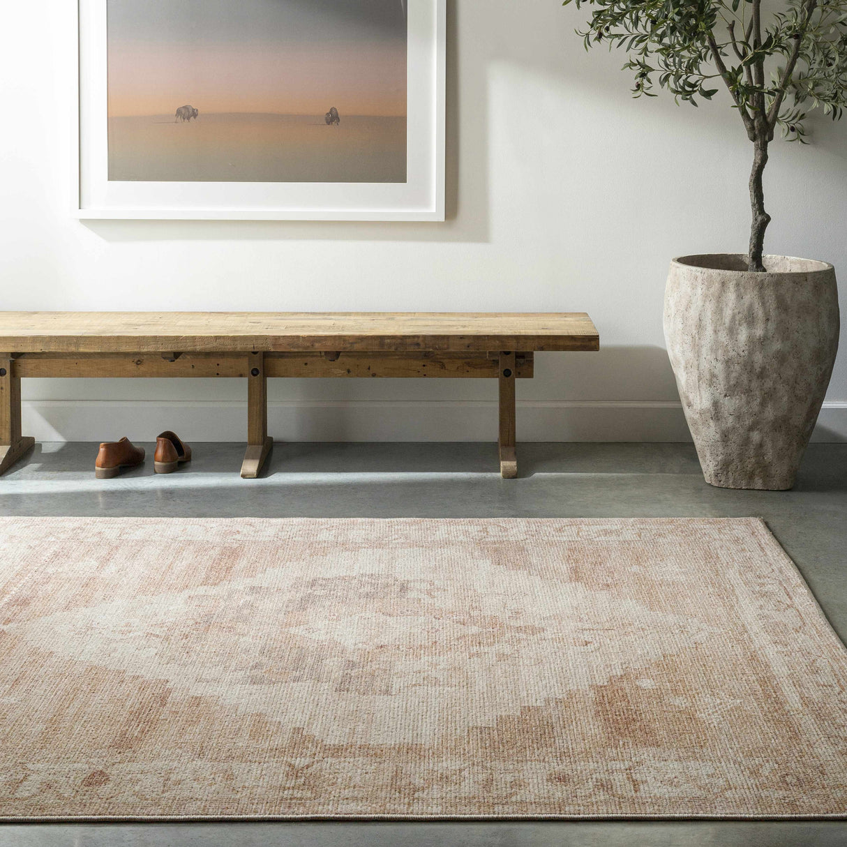 Luca Medallion Dusty Pink Area Rug