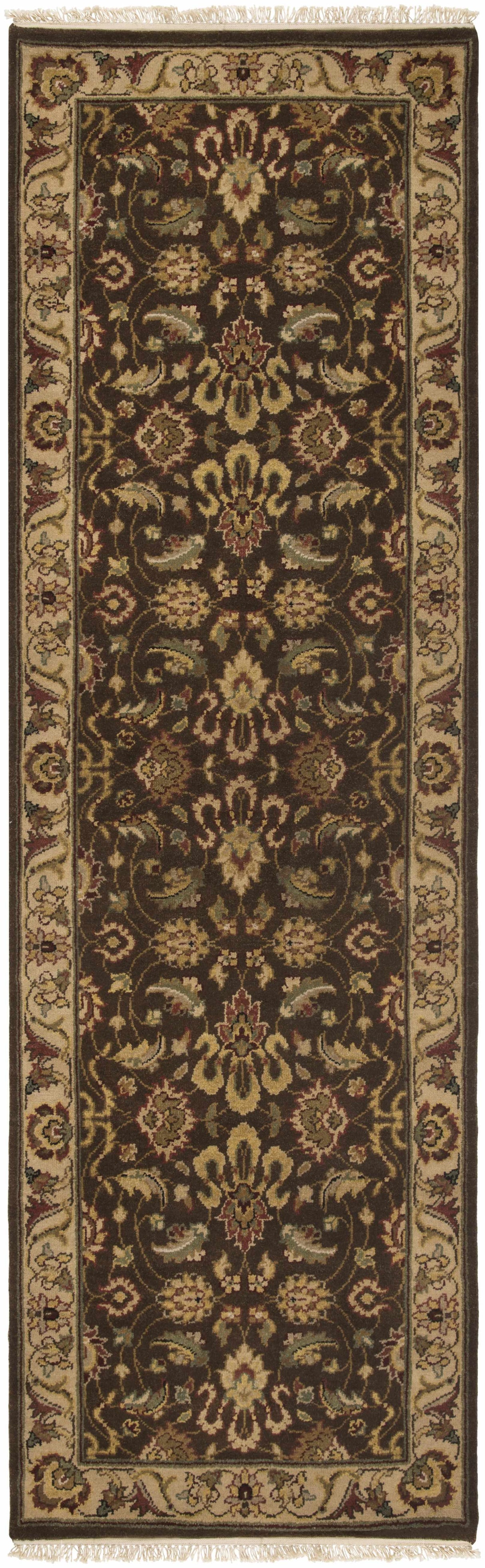 Necia Brown Damask Area Rug - Clearance