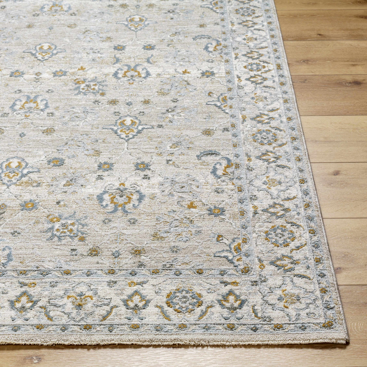 Amaru Cream & Sage Textured Rug with Fringes