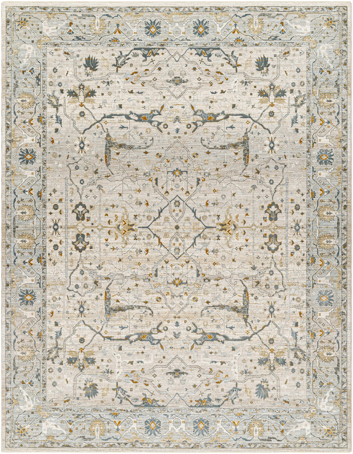 Aviva Off-White Textured Rug with Fringes