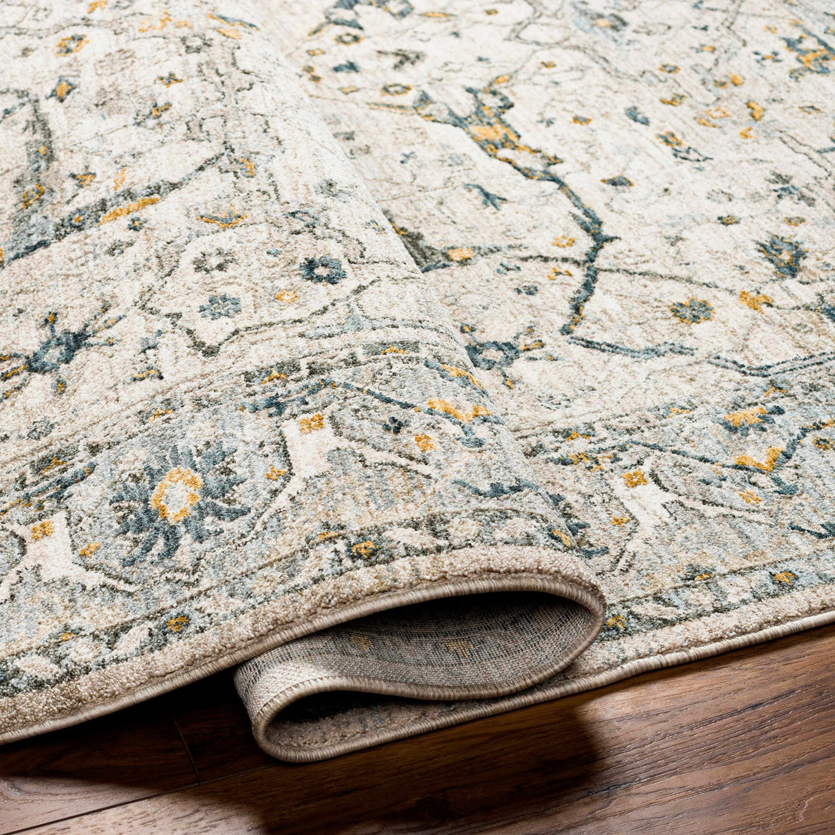 Aviva Off-White Textured Rug with Fringes