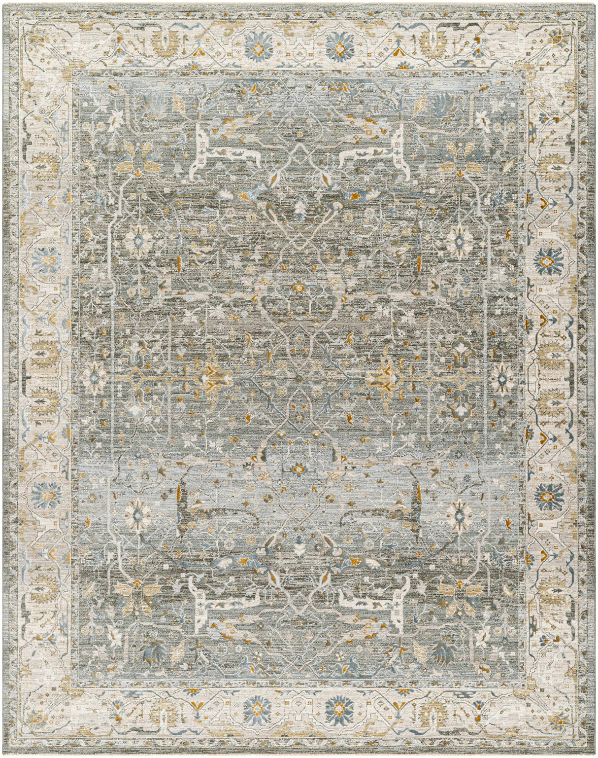 Aviva Teal Textured Rug with Fringes