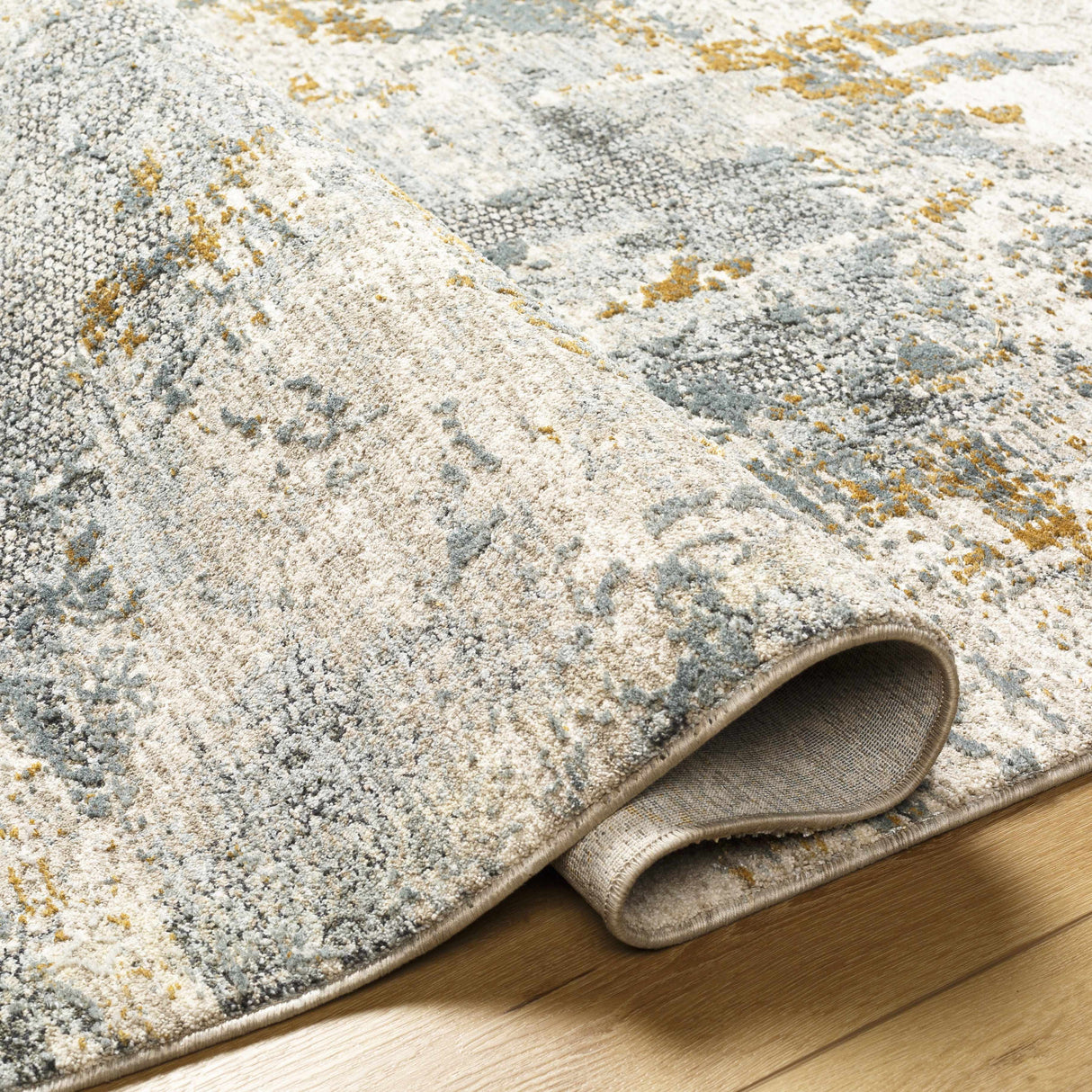 Chaya Textured Abstract Rug with Fringes