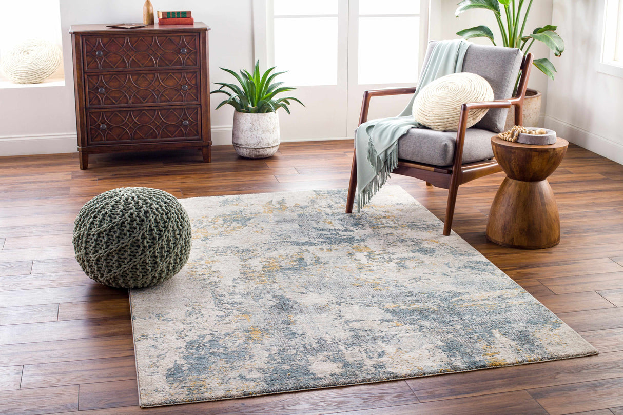 Chaya Textured Abstract Rug with Fringes