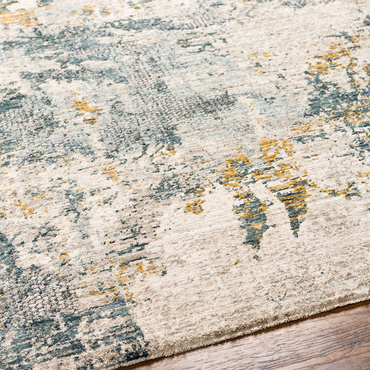 Chaya Textured Abstract Rug with Fringes