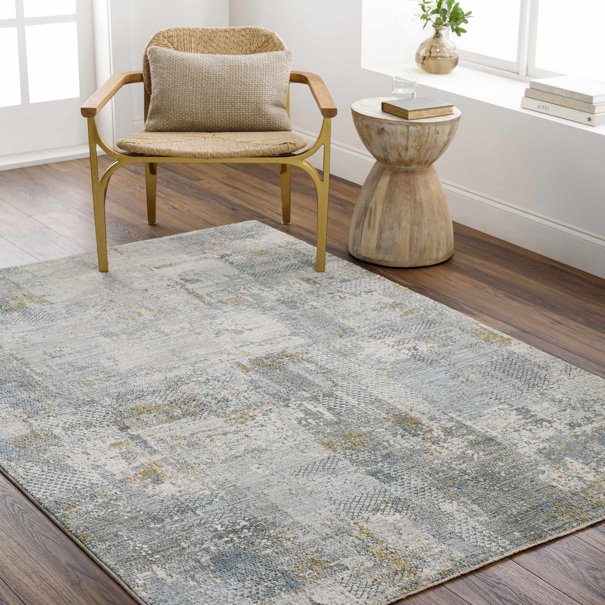 Elina Textured Abstract Rug with Fringes