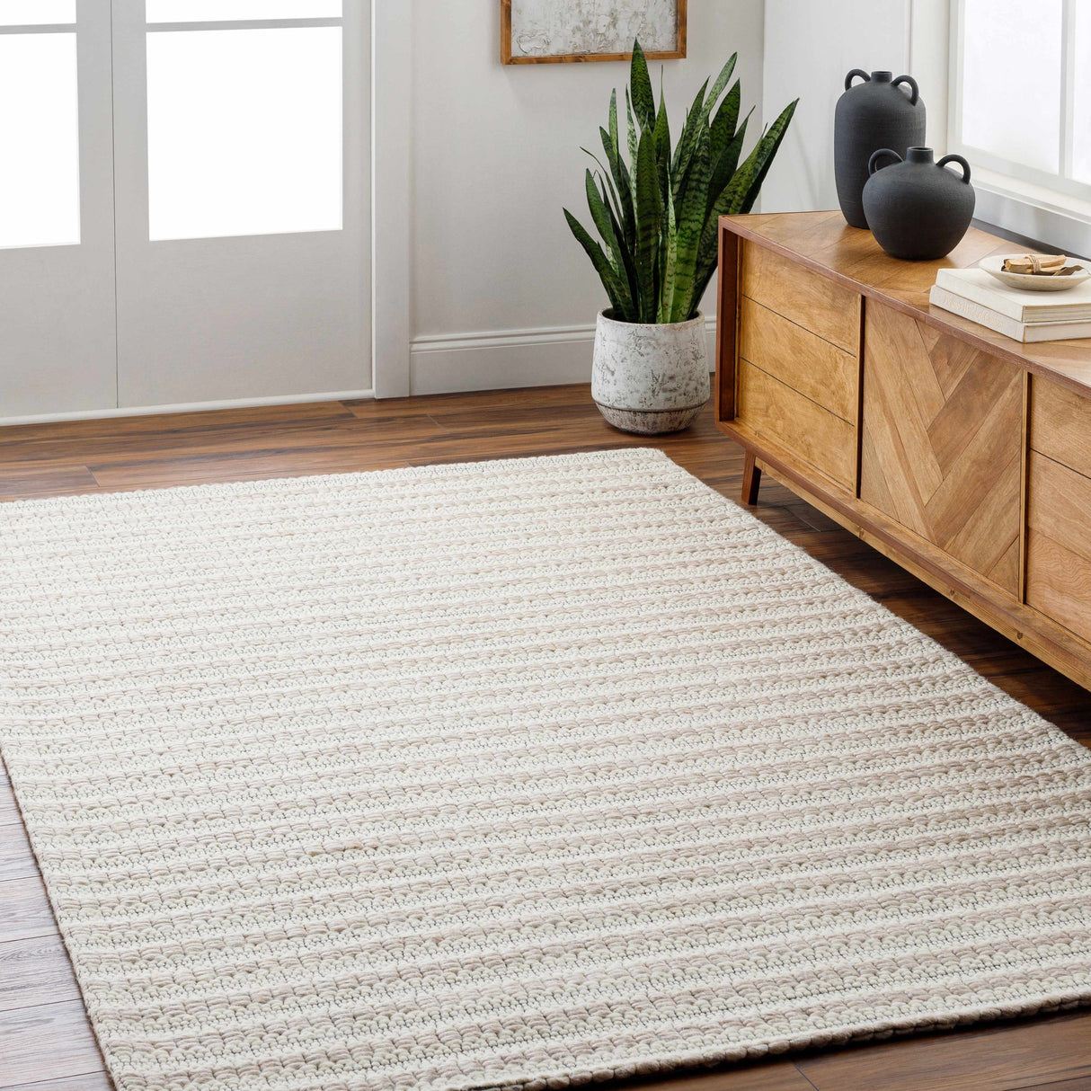 Laleh Cream & Black Area Rug - Clearance