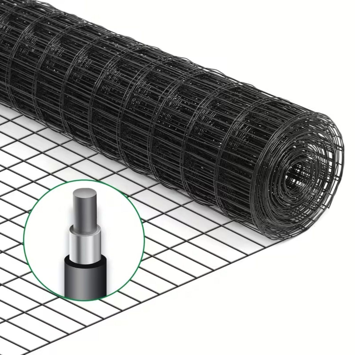 SHEN M Vinyl-Coated Metal Welded Wire Fence with PVC Coating in Black