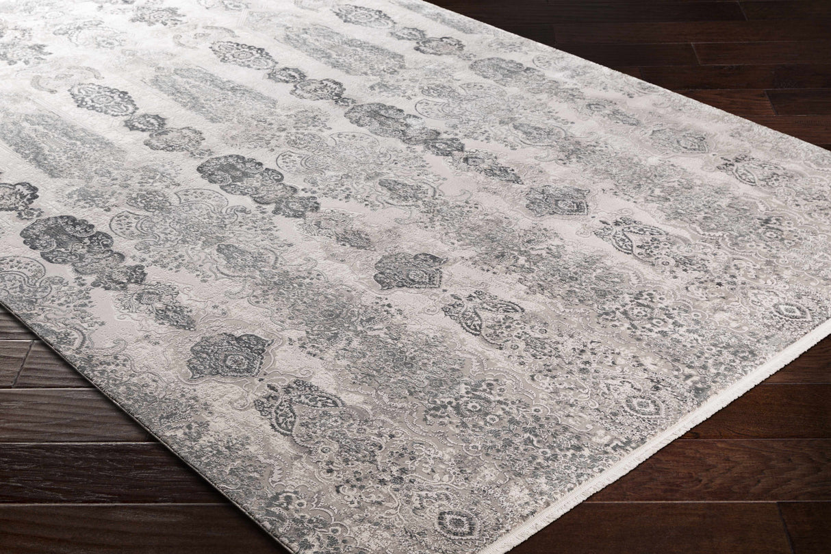 Shipdham Luxury Fringed Faux Silk Area Rug - Clearance